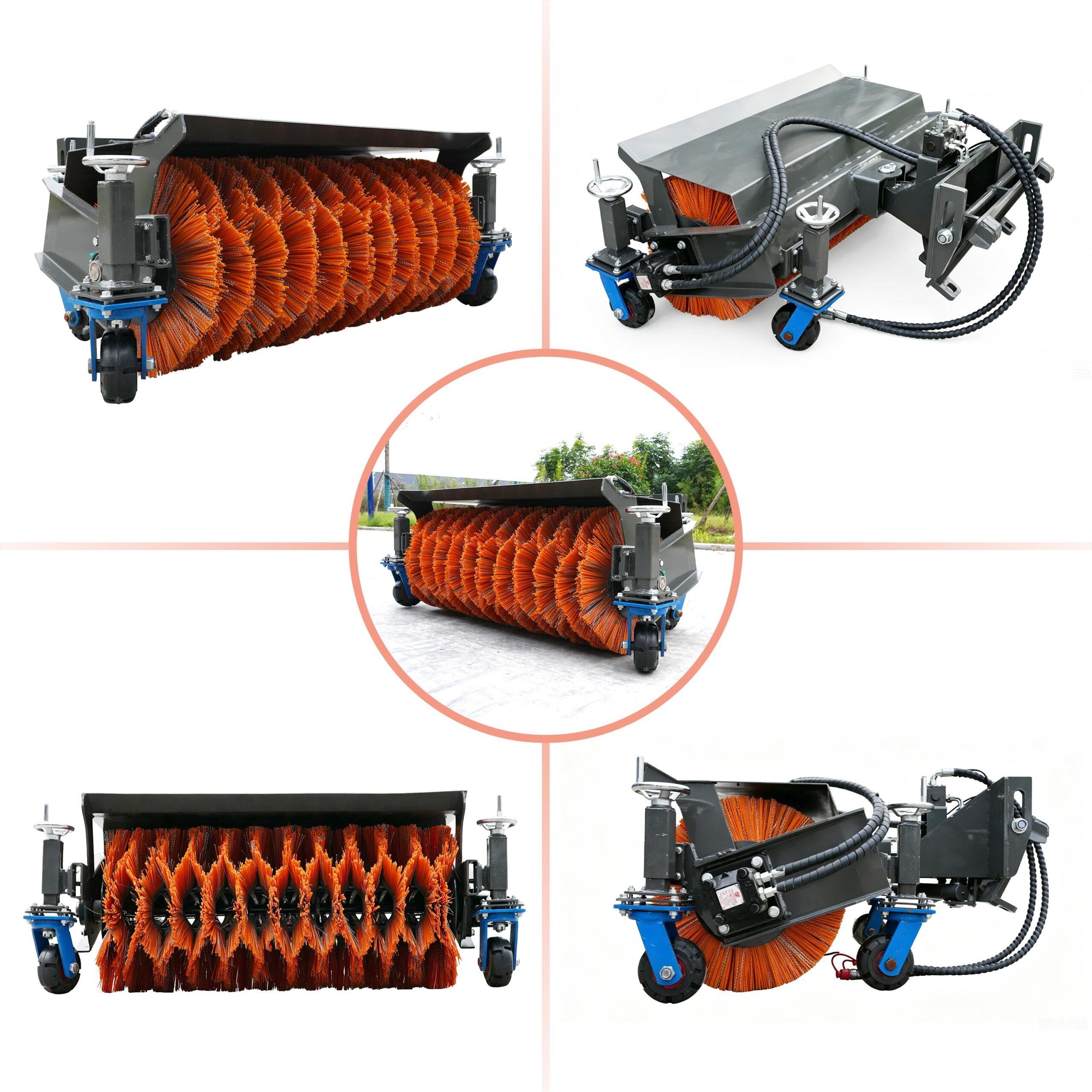 Why 2 sweeper attachment angle broom